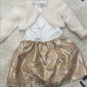 Badgley Mischka Cream Faux Fur Bolero